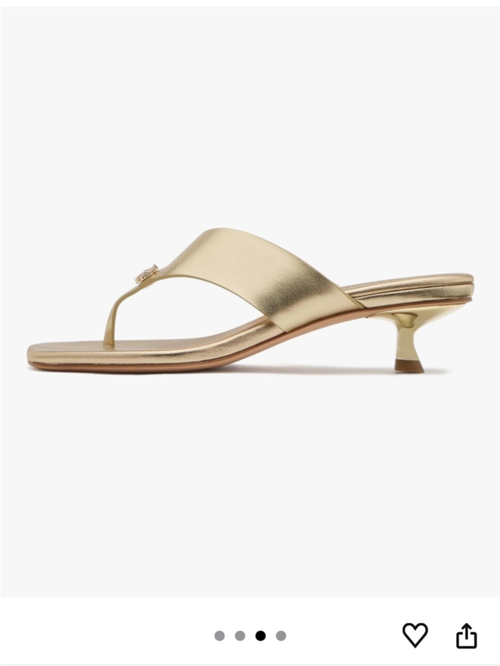 Kate Spade New York Kitten Heel Sandals Size 8 NIB Gold - Picture 3 of 9